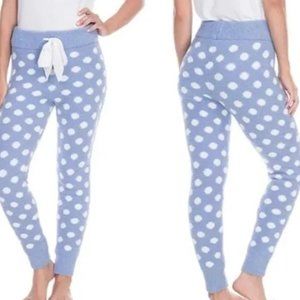 NWT NEW Honeydew Fuzzy Chenille Blue with White Polka Dot Jogger Pants Size L